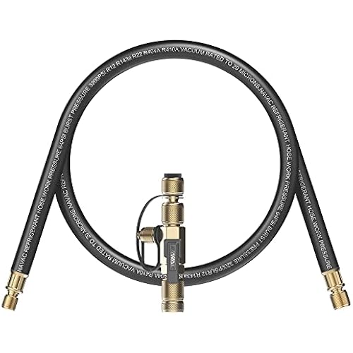 NAVAC NEVK1 Rapid Evacuation Kit | Valve Core Removal Tool and Evacuation Hose | 1/4″ and 5/16″ Valve Core Removal Tool | 3/8“ to 1/4“ Fittings High- Flow Refrigerant Hose | 1 Year Warranty