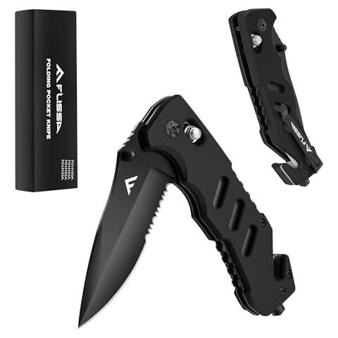 FLISSA Folding Pocket Knife with Clip Cover