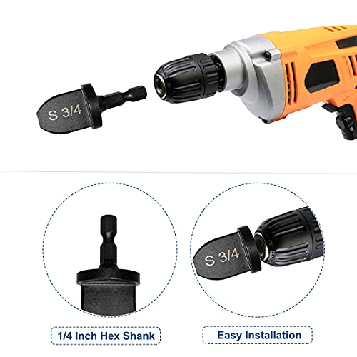 Seonfook 6 Pcs Swaging Tool Drill Bit Set 1/4-Inch Hex Shank Hvac Tool Copper Pipe Flaring Bits Portable Tube Expander Drill Bit Repairing Kit (1/4'', 3/8'', 1/2'', 5/8'', 3/4'', 7/8'') #TOP2