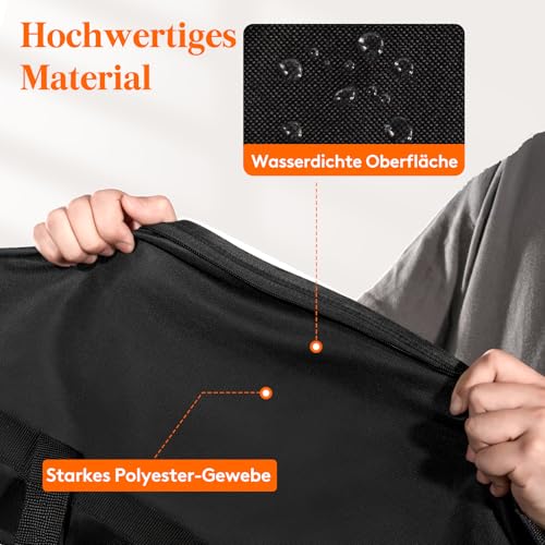 Lifewit 2 Stück 180L Extra große Aufbewahrungstasche, 600D Oxford Aufbewahrungstasche Heavy Duty Tragetasche mit verstärkten Griffen, Reisetasche, Umzugstasche, Schwarz,100 x 55 x 33CM
