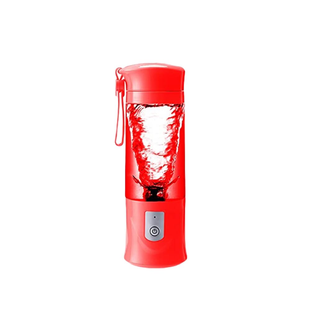 Exprimidor eléctrico de Frutas y Verduras, licuadora de Velocidad rápida, Taza para Viajar, Senderismo, Fitness, batidora de Leche inalámbrica, Rojo