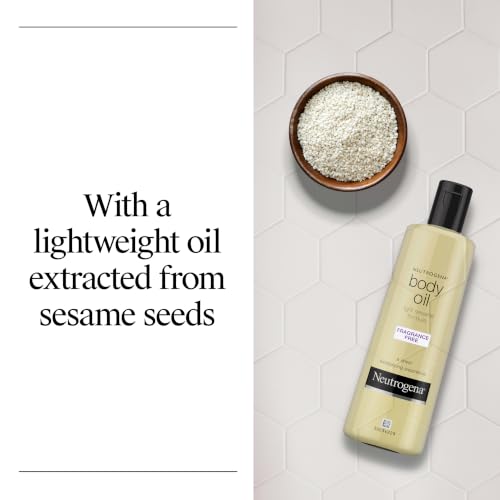Neutrogena Body Oil Light Sesame Formula, Fragrance-Free, Nourishing Moisturizer, Before and After Shower Application for Smooth, Radiant Looking Skin, Lightweight and Non-Greasy Feel, 8.5 fl oz - Image 5