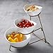Gibson 3 Tiered Oval Chip And Dip Set With Metal Rack, Three Tier Dessert And Snack Server (Gold)