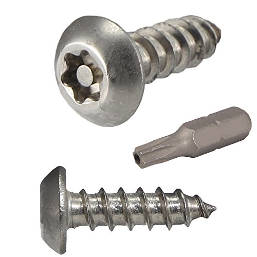 Fastenere Torx Security Sheet Metal Screws - #8 x 1/2" (25-Pack) Button Head, Tamper-Resistant, Anti Theft Stainless Steel Screws for Higher Level of Safety & Secure Fastening Solution by Fastenere - Used condition - US$10.95