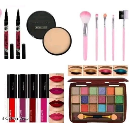 Professional Makeup Kit with 18 Color Eyeshadow Palette, Liquid Lipsticks, Compact Powder, Pink Makeup Brushes Set for Complete Beauty Look-image-18
