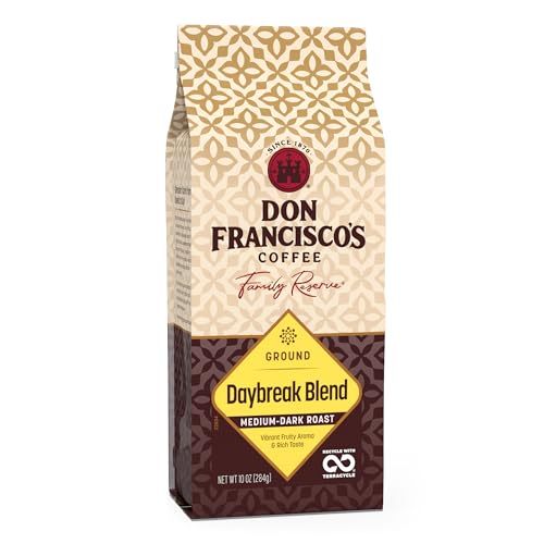 Don Francisco's Daybreak Blend Ground Coffee, Medium-Dark Roast – 100% Arabica Coffee, 10 oz Bag