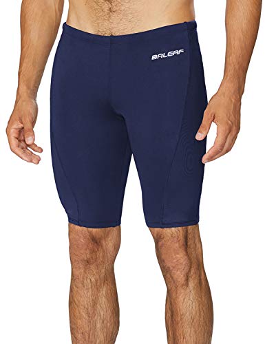 baleaf Men's Swimsuit Swim Jammers Athletic Training Swimwear Durable Team Lap Swimming Racing Competition Navy Large