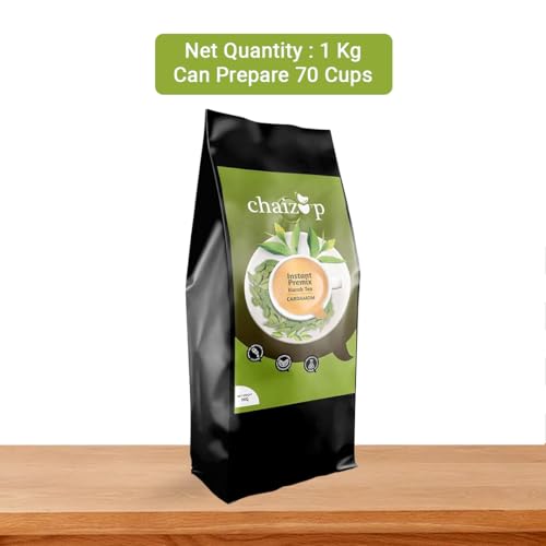 Image of Chaizup Premium 1 Min Instant Ginger Tea Premix - 1kg Poly | Approx. 72 Servings (1kg, Cardamom)