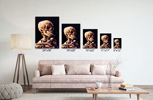 Spiritualhands Wheat Field With Cypresses Vincent Van Gogh Canvas Wall Art, The Starry Night Van Gogh Posters Self Portrait, Large Framed Wall Art Paintings For Wall Decorations For Bedroom (Vincent Van Gogh Skull Of A Skeleton With Burning Cigarette, 8" X 12" - Ready To Hang) #TOP5