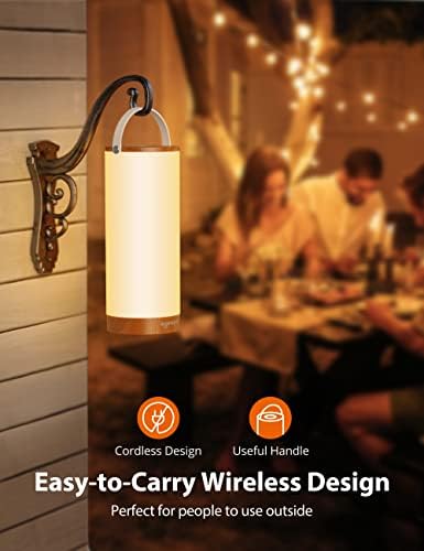 sympa Table Lamp, LED Dimmable Lamp with RGB Mode, Warm Light Mode, Touch Control, Memory Function, Portable & Type-C Rechargeable Bedside Lamp for Bedroom, Living Room, Reading, Gaming, Camping