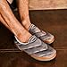 OLUKAI Puku'i Men's Fleece Slippers, Comfortable Activewear Slippers, Premium Full-Grain Leather & Jersey Knit, Drop-In Heel & All-Day Comfort, Ash/Ash, 10