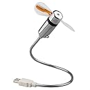 Ventilateur USB Flexible Avec Horloge LED Bleue - Pliable, Réglable - Pour Bureau, Maison - Fonction Horloge Et Ventilateur