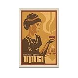 WALS Poster mit indischem Karnataka-Kaffee-Vintage-Kaffee-Motiv, dekorative Leinwand, Familienschlafzimmer, Kunstwerk, Bild, Gemälde, 30 x 45 cm