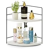 ZGO 2-Tier Bathroom Counter Organizer, Corner Skincare Organizers, Bathroom Organizer Countertop, Ma