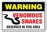 1080 Graphics Venomous Snakes Warning Sign Gift Reptile Lover Cobra Poisonous Copperhead Venom Sticker 8"x12"