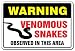 1080 Graphics Venomous Snakes Warning Sign Gift Reptile Lover Cobra Poisonous Copperhead Venom Sticker 8"x12"