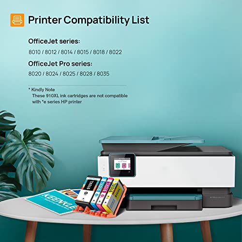 910Xl Ink Cartridges (4 Pack) | Compatible With Officejet Pro 8020 8025 8035 8028 Series, Officejet 8022 Series, Replacement For Hp 910Xl 910 910 Xl Ink Cartridges #TOP1