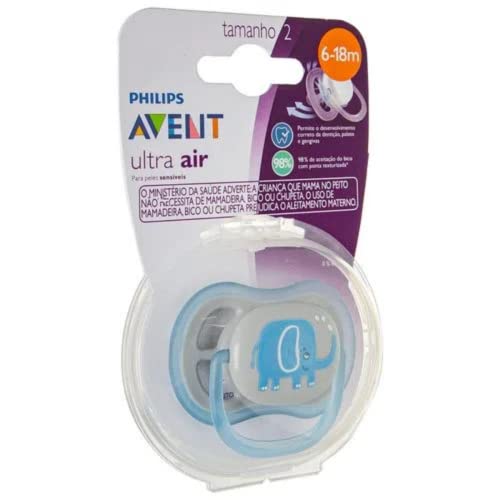 Chupeta Ultra Air 6 a 18 Meses Esterilizável Unidade Elefante - Philips Avent