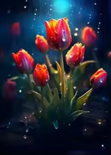 Affiche fleurs pluvieuses rose pour une déco salon cocooning - 3