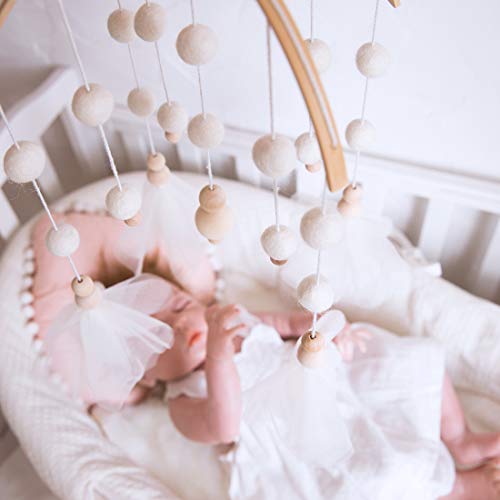 Baby Mobile 100% Felt Ball Bed Bell Mobile Crib Jewelry Creative Pendant Toy Wooden Wind Chime Nursery Decoration #TOP4