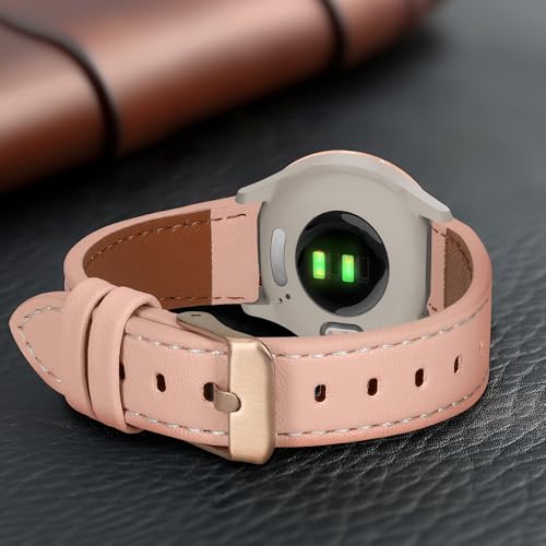 kwmobile Armband kompatibel mit Garmin vivoactive 6 / vivomove Trend/Forerunner 55 - Echtleder Fitnesstracker Sportarmband Band