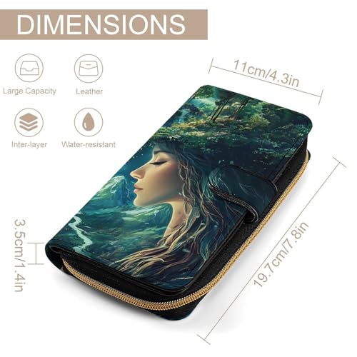 Gaia Earth Goddess Greek Mythology Women's Wallets Leather Fold Clutch Wallet Credit Card Holder Ladies Travel Purse2