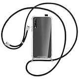 mtb more energy® Handykette kompatibel mit Huawei P Smart Pro (6.59'') - schwarz - Smartphone Hülle zum Umhängen - Anti Shock Strong TPU Hülle