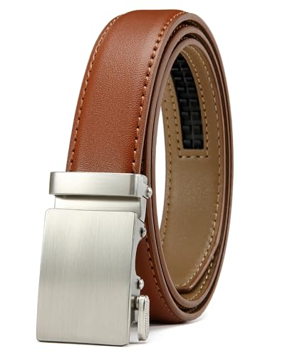 CHAOREN Leather Boys Belt Dress Kids Belt with Ratchet Buckle Width 1 Adjustable for Formal Wear and School Uniforms