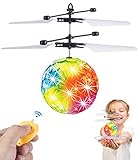 Aubllo Flying Ball Kids Toys UFO Heli Ball RC Flying Drone Rechargeable LED Transparent Color Flying Toy Helicopter Christmas Stocking Gifts Toys for Boys Girls Teens Adults for Indoor Outdoor Games