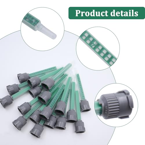 20 Stück Statikmischer 1:1 Mischerspitzen Kunststoffkleber Mischrohr Mixtülle für 2k Kleber Statikmischdüse Mischerdüsen für Rohrstrom AB Mischdüse (Grün)
