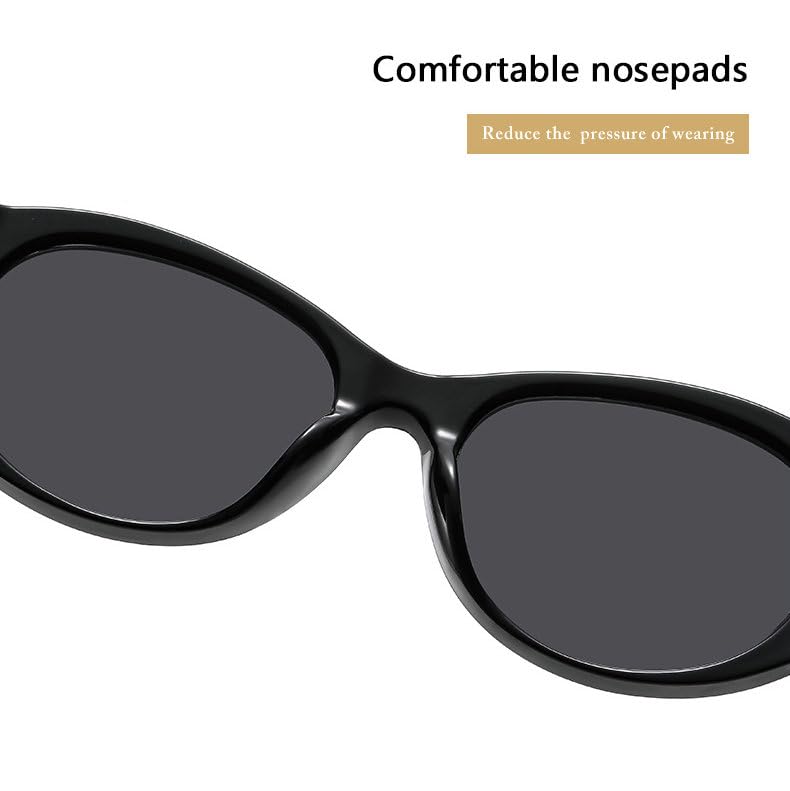 willochra Fashion Cat Eye Gradient Sunglasses Women Retro Thick Frame Shades UV400 Men Trending Oval Punk Sun Glasses 5