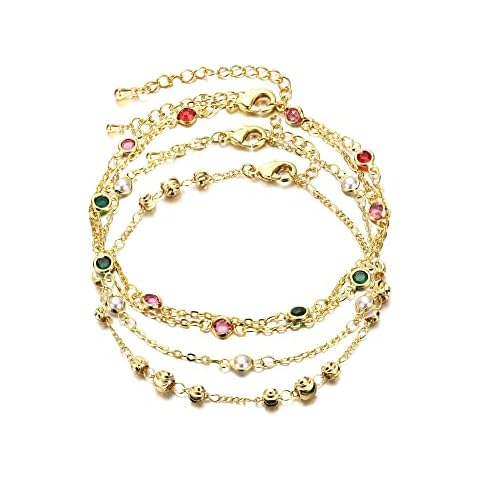PiercingJak 3pcs Ankle Bracelets for Women Dainty Boho Layered Ankle Bracelets Beach Anklet Bracelet Foot Jewelry Gift Cover