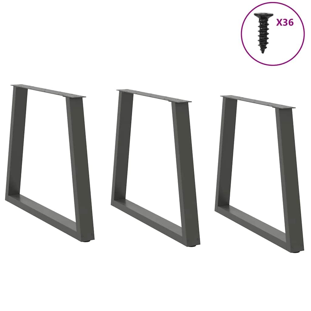 Stół do jadalni nogi 3 sztuki antracyt 70 x (72-73,3) cm stal
