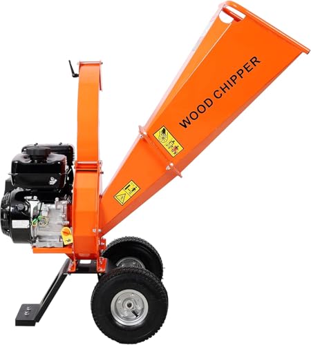 7HP 212cc Gas Powered Wood Chipper Shredder Mulcher Heavy Duty 3\" Capacity EP-A Certified Orange Compact Design for Garden Forestry Landscaping, Orange - Thumbnail 7