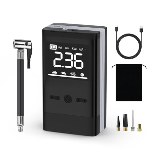 Smiling Shark Compresseur à Air Portatif, AP-01 Gonfleur Pneus Sans Fil 12V 150PSI 8000mAh avec Affichage LED Numérique & Dissipation de la Chaleur et Arrêt Auto pour Vélo/Balle