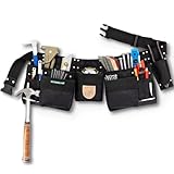 STRONGLAD 12-pockets Carpenter tool belt, Carpenter's Tool belts, Construction tool pouch, Tool...