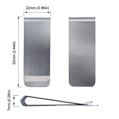 Stainless Steel Money Clips, Money & Cards Holder, Minimalism Wallet Clips, Super Slim & Durable, Pack of 63