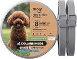 MOLY x2 Collar Antipulgas y Garrapatas para Perros Pequeños 63,5 cm | Protección hasta 8 Meses contra Pulgas, Garrapatas, Piojos, Larvas y Mosquitos | Collar Antiparasitario Resistente al Agua