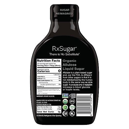 RxSugar Delicious Plant-Based Organic Single Pack Liquid Sugar, 16 oz | Allulose sweetener