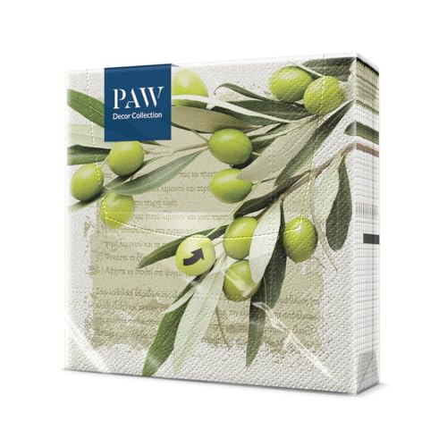 PAW Decor Collection Servietten Griechische Oliven 20 Stück