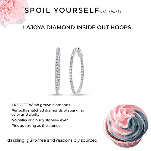 La Joya Lab Grown 1 1/2 Ct Tw Sterling Silver Inside Out Diamond Earrings For Women | Beautiful Plated White Gold Diamond Earrings For Girls And Women | Ideal Mother's Day Gift #TOP3