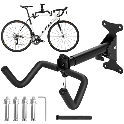 ITHWIU Bike Wall Mount, Adjustable Bicycle Hooks for Garage Storage, Horizontal Wall Mounted Hanger Rack for Road, Mountain & Hybrid Bikes (1-Pack) by ITHWIU - Used condition - CA$27.89