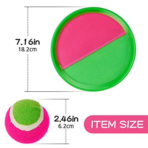 Toss and Catch Ball Set, 4 Paddles 4 Balls Kids Toys Outdoor Games for Kids Outside Toys Beach Toys Camping Games Indoor and Yard Game for Kids and Family Suitable for Kids Gift - Thumbnail 4