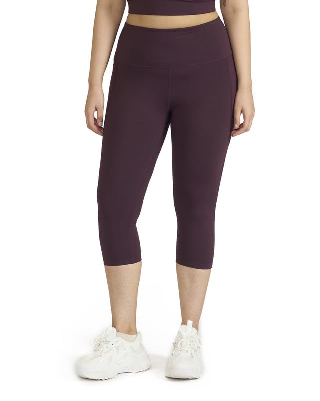 hunnit 3/4th Leggings for Women | High Waisted Capri Leggings | 4 Way Stretchable Leggings for Women | Moisture Wicking | Active Wear Leggings for Women for Yoga, Workout-picture-41