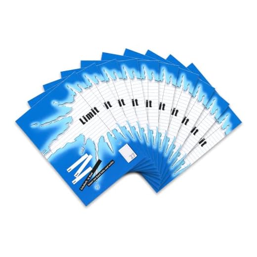 Limit 100050512 Cuaderno DIN A4, rayado, 16 hojas con margen a la izquierda y a la derecha, 10 unidades, portada azul