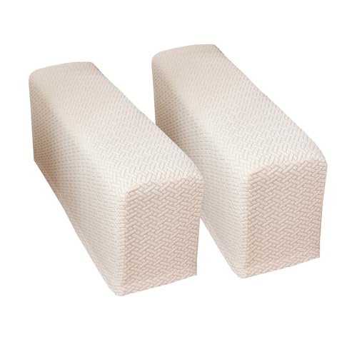 Yoovat Couch Arm Covers Sofa Arm Cover armrest Covers for Sofa Couch Armrest Cover Chair Arm Cover Set of 2 (Texture-Pinkish Beige,Large (Set of 2))