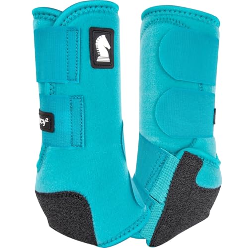 Classic Equine Legacy2 Support Boots, Front (Aqua, Medium)