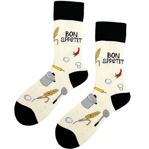 Bon Appetit Fun Socks/Cooking Socks/Novelty Socks/Gift Socks/Unisex Socks