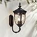 Bellagio Outdoor Wall Light Fixture Bronze 21" Hammered Glass Sconce for House Deck Patio - John Timberland