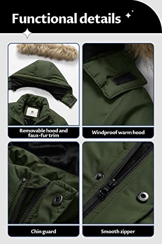 Creatmo Us Boys Winter Coats Lightweight Water-Resistant Windproof Hooded Down Alternatives Quilted Jacket Army Green 14-16 #TOP5